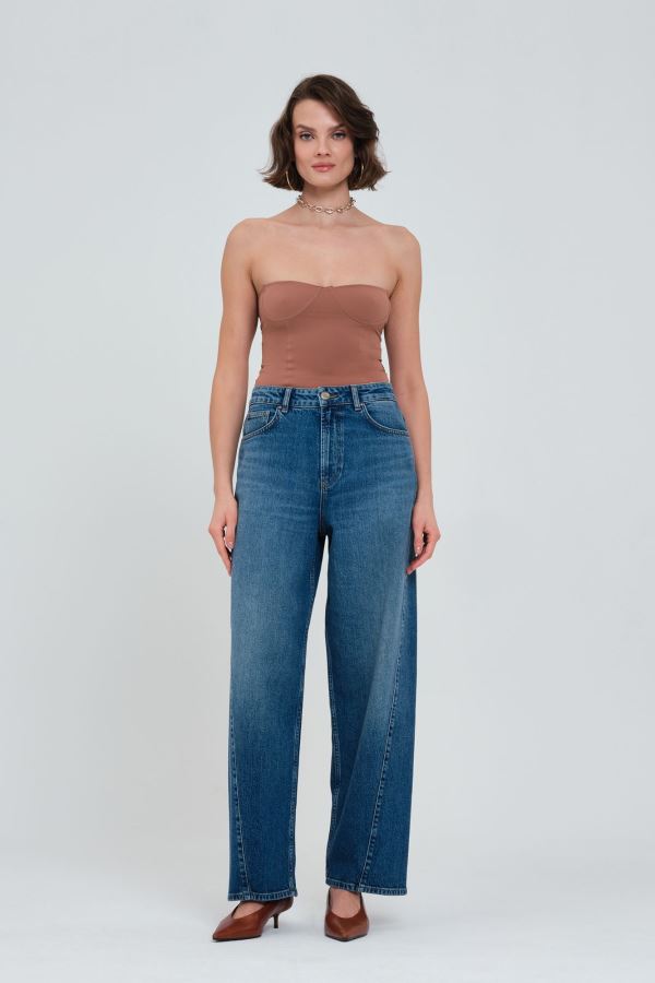 Mavi Baggy Kadın Jean Pantolon