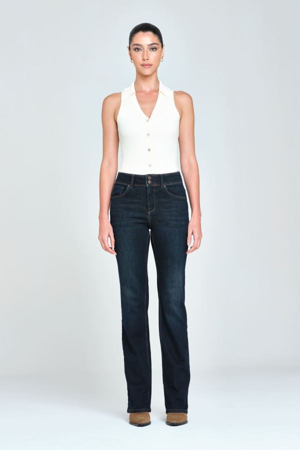 Lacivert Boot Cut Kadın Jean Pantolon