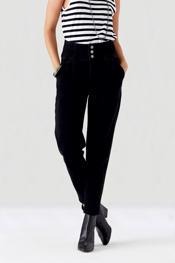 Siyah Cıgarette Kadın Jean Pantolon
