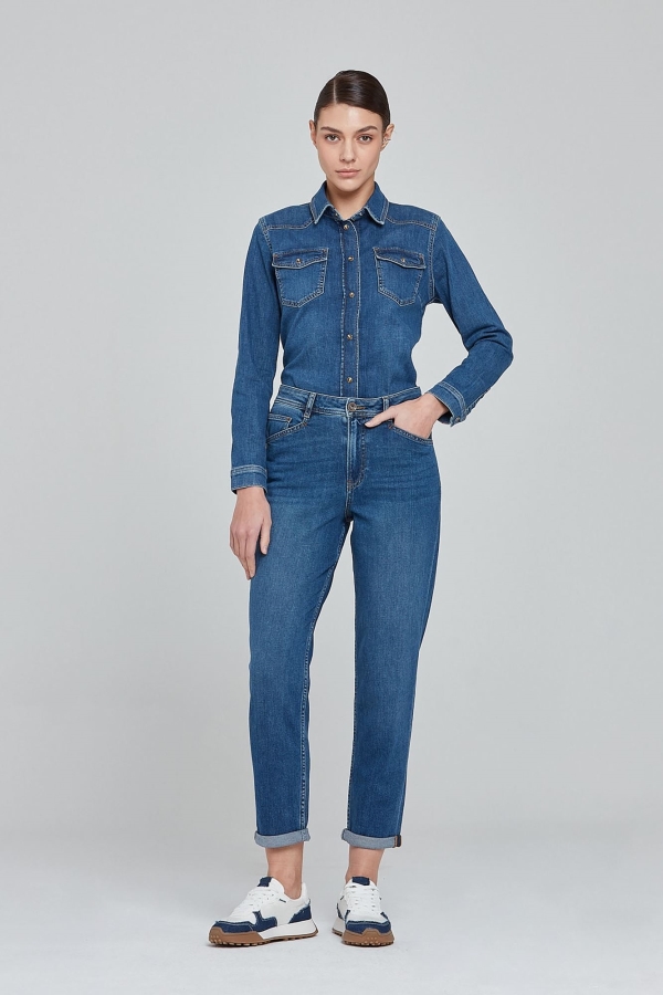Mavi Kadın Jean Gömlek Ceket