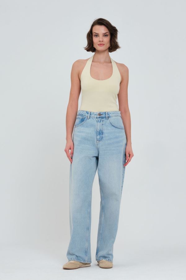 Mavi Loose Baggy Kadın Jean Pantolon