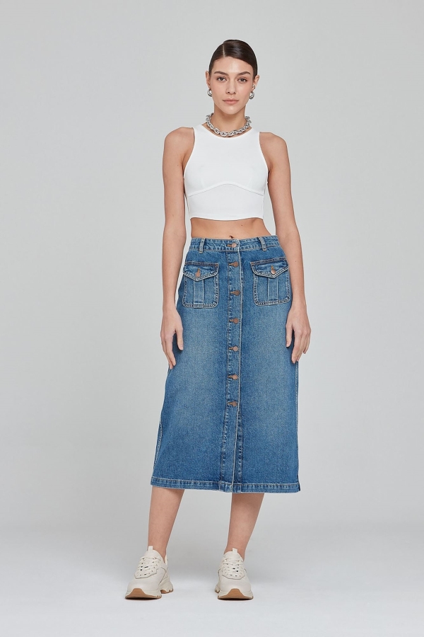 Mavi Kadın Kot Jean Etek