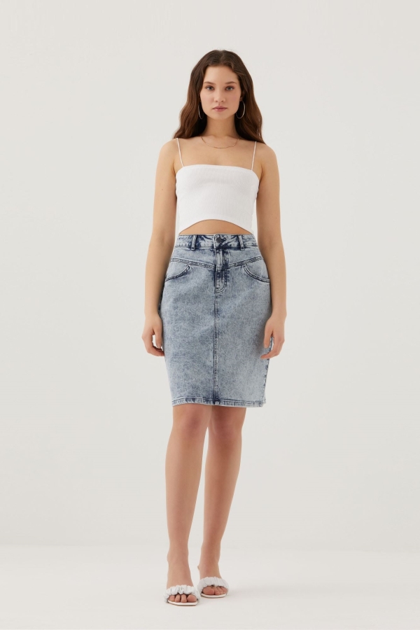 Mavi Kadın Kot Jean Etek