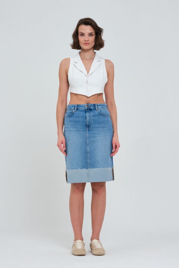 Mavi Kadın Kot Etek