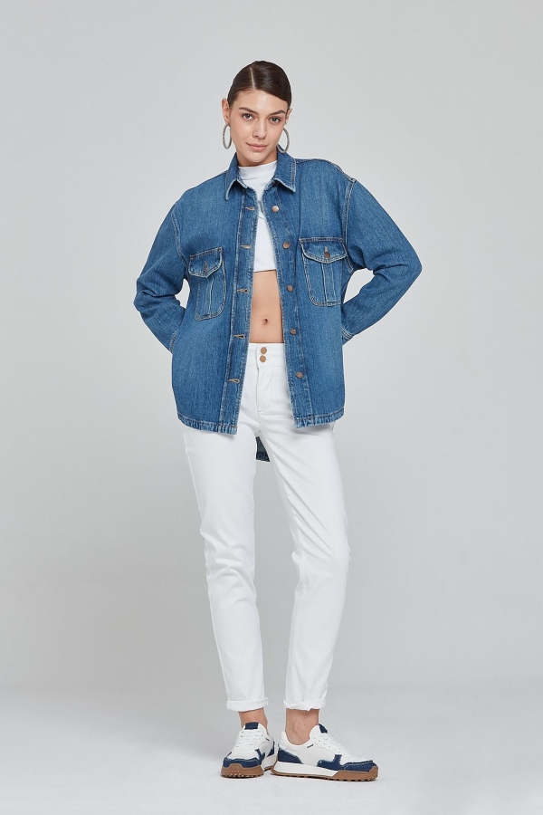 Mavi Kadın Jean Ceket