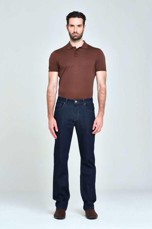 Lacivert Regular Straıght Erkek Jean Pantolon