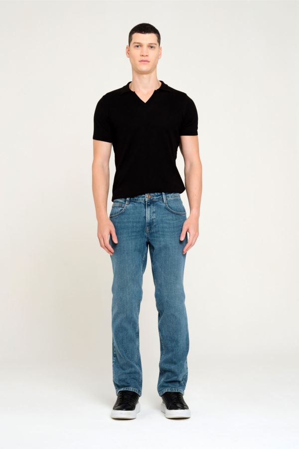 Yeşil Regular Straıght Erkek Jean Pantolon