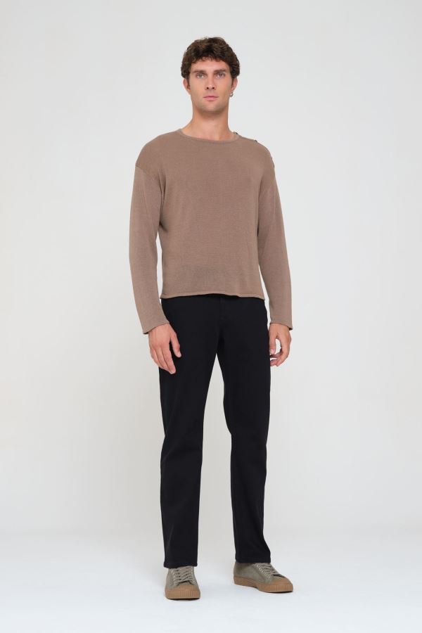 Siyah Regular Straıght Erkek Jean Pantolon