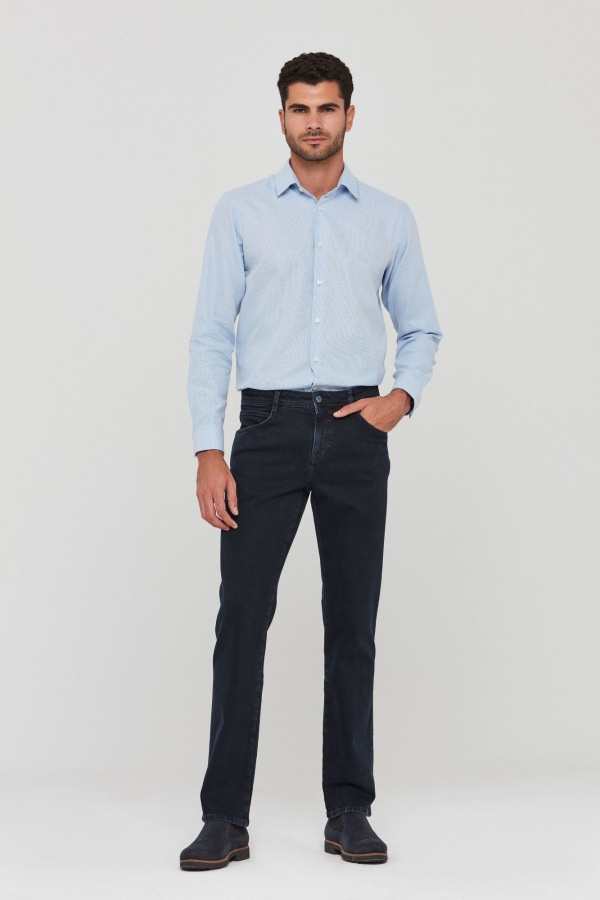 Lacivert Regular Straıght Erkek Jean Pantolon