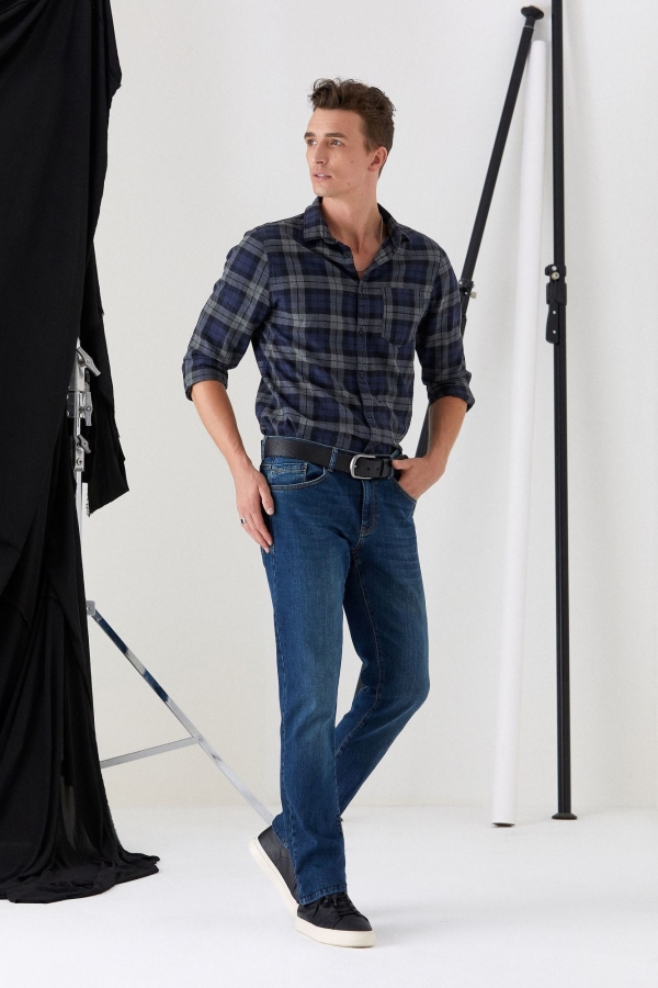 Yeşil Slım Straıght Erkek Jean Pantolon