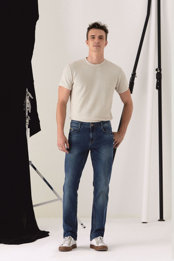 Yeşil Slım Straıght Erkek Jean Pantolon