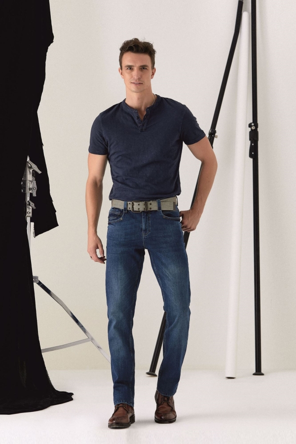 Yeşil Slım Straıght Erkek Jean Pantolon