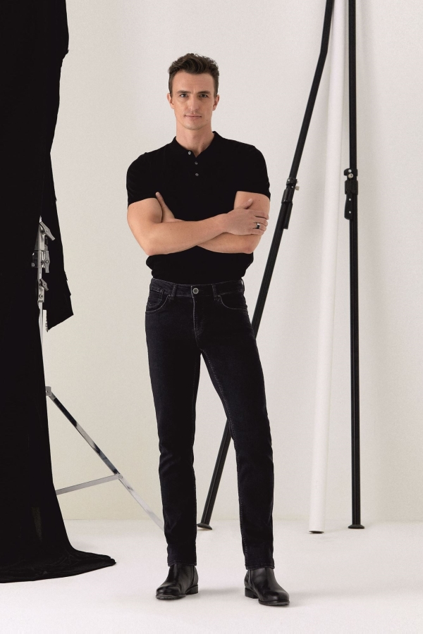 Gri Slım Straıght Erkek Jean Pantolon