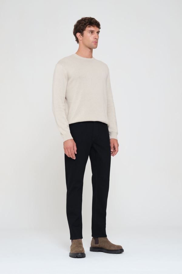 Siyah Slım Tapered Erkek Jean Pantolon