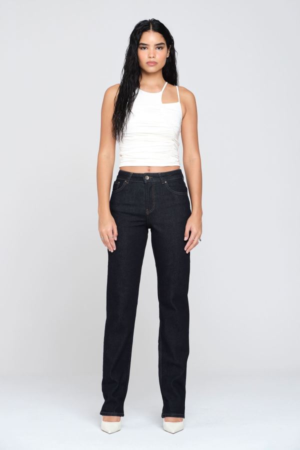 Lacivert Straıght Kadın Jean Pantolon