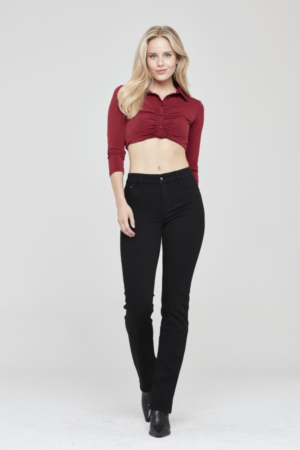 Siyah Straıght Kadın Jean Pantolon