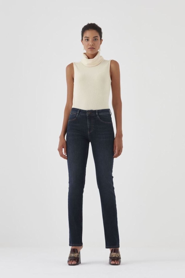 Lacivert Straıght Kadın Jean Pantolon