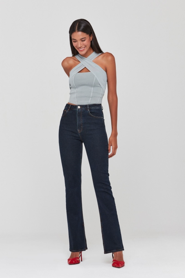 Lacivert Straıght Kadın Jean Pantolon