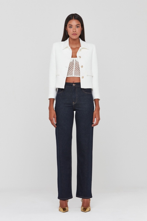 Lacivert Straıght Kadın Jean Pantolon