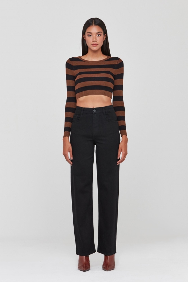 Siyah Straıght Kadın Jean Pantolon