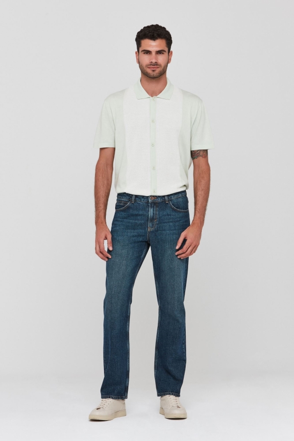 Yeşil Wıde Leg Erkek Jean Pantolon